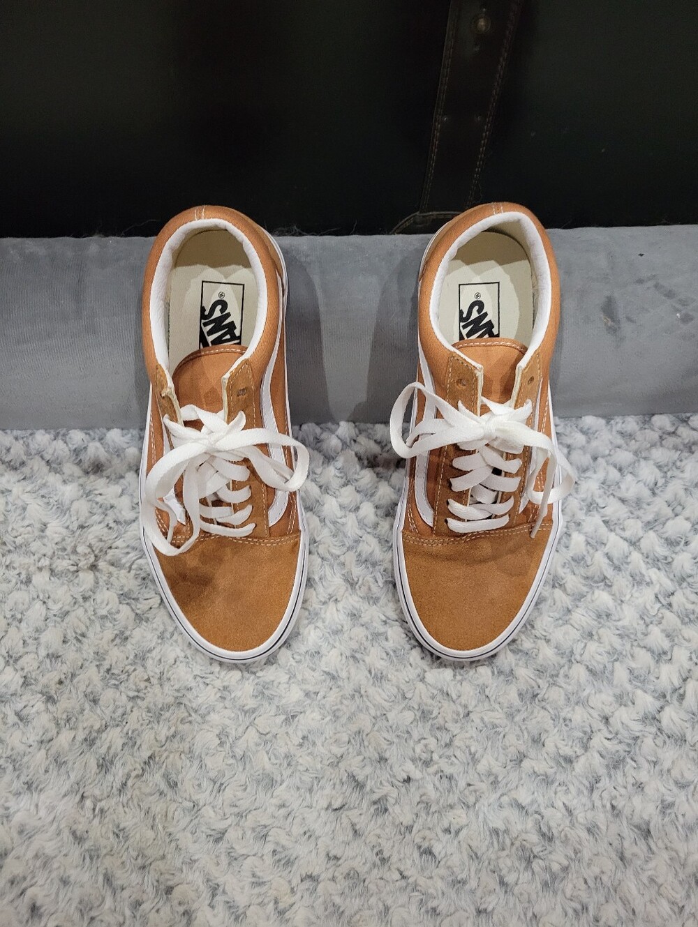 Vans Brown Suede Low-Top Sneakers with White Laces